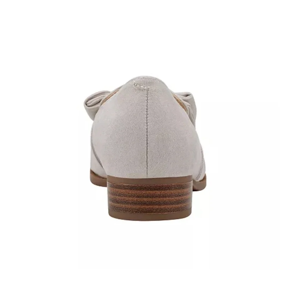 New Bandolino Lindio Bow‎ Loafers Light Natural 8.5 M Comfortable Slip On Shoes
